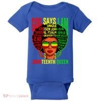 African God Says I Am Juneteenth Queen Black History Gift Baby Bodysuit thumb 0