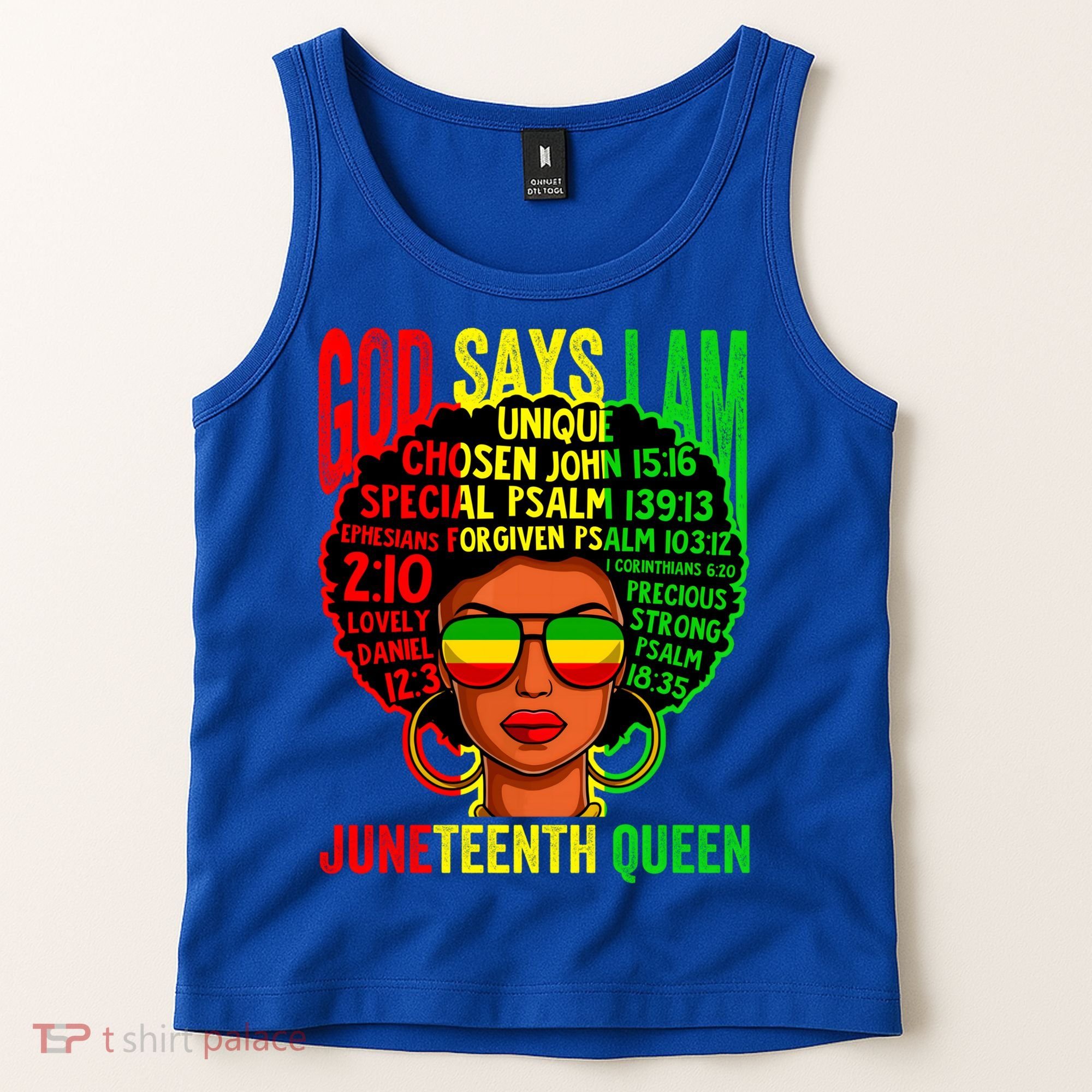 African God Says I Am Juneteenth Queen Black History Gift Tank Top
