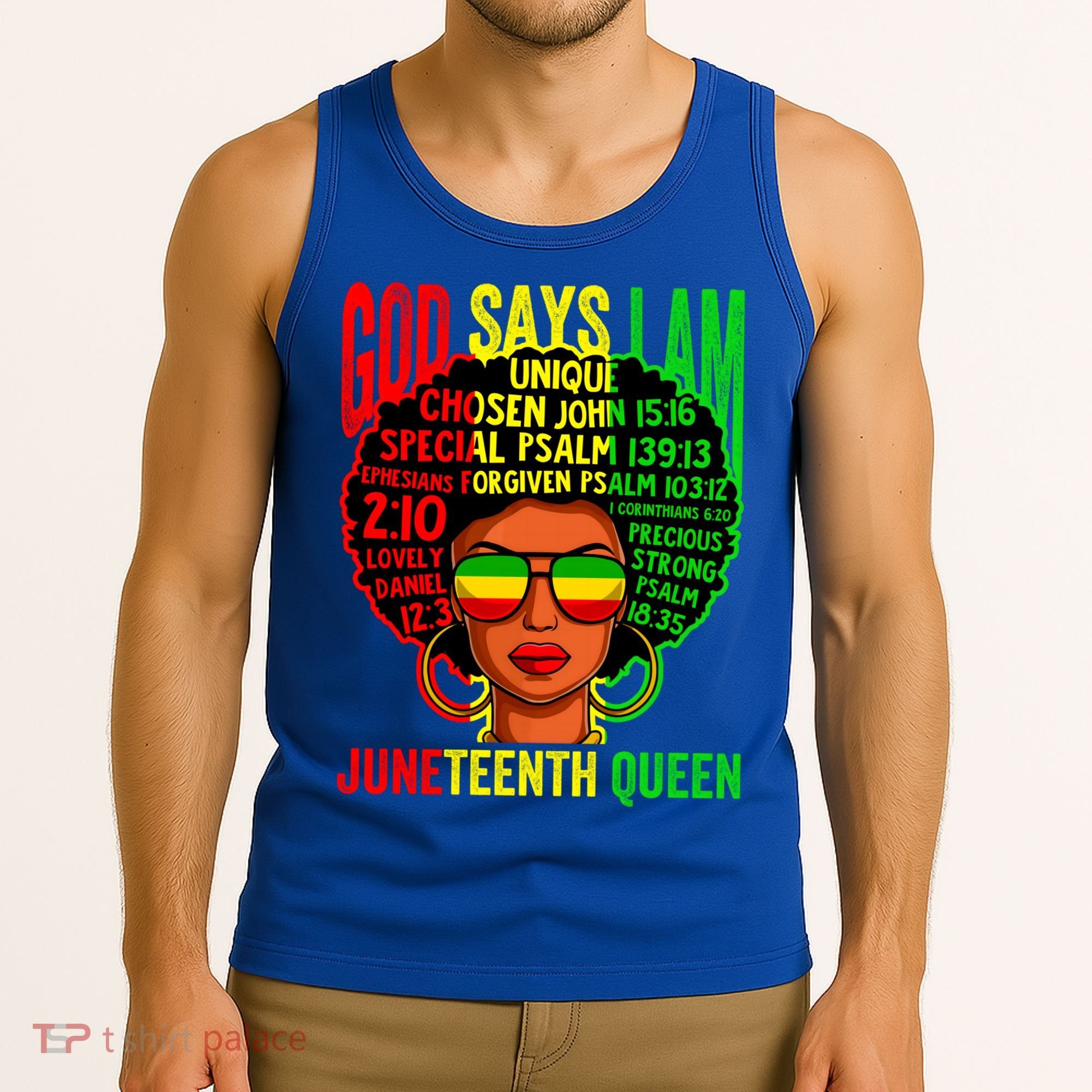 African God Says I Am Juneteenth Queen Black History Gift Tank Top