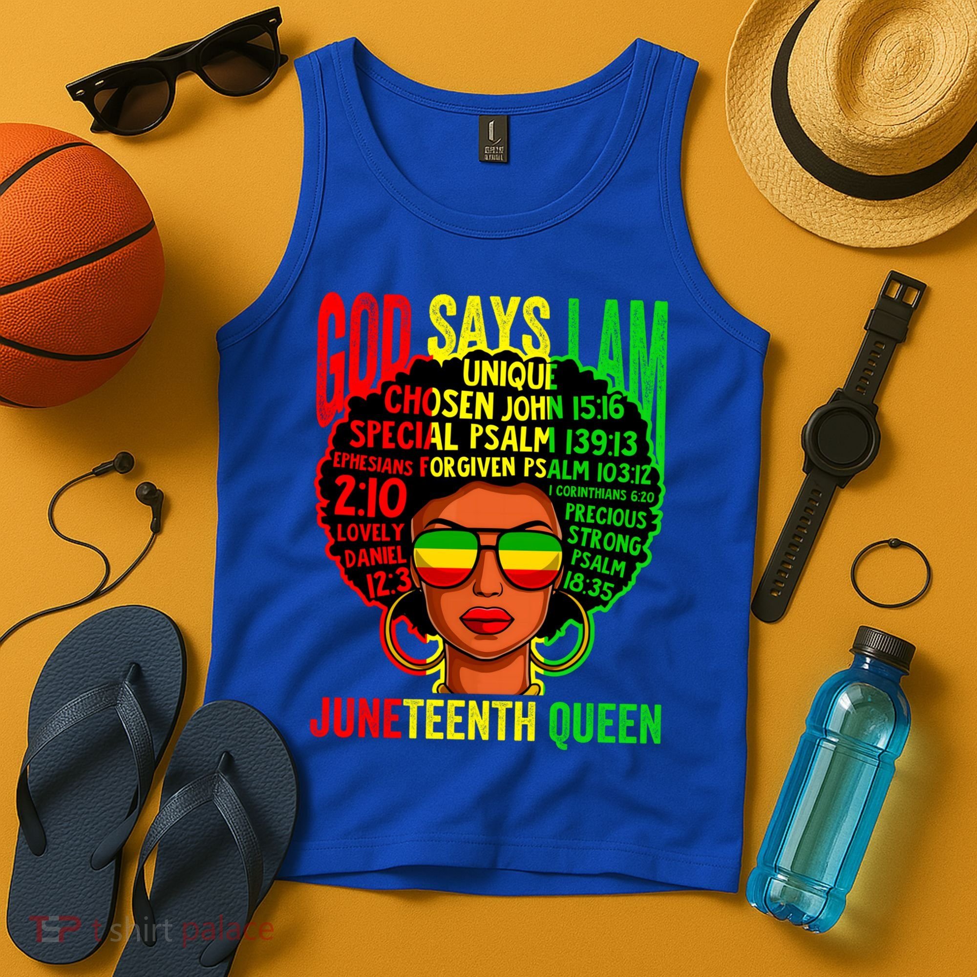 African God Says I Am Juneteenth Queen Black History Gift Tank Top
