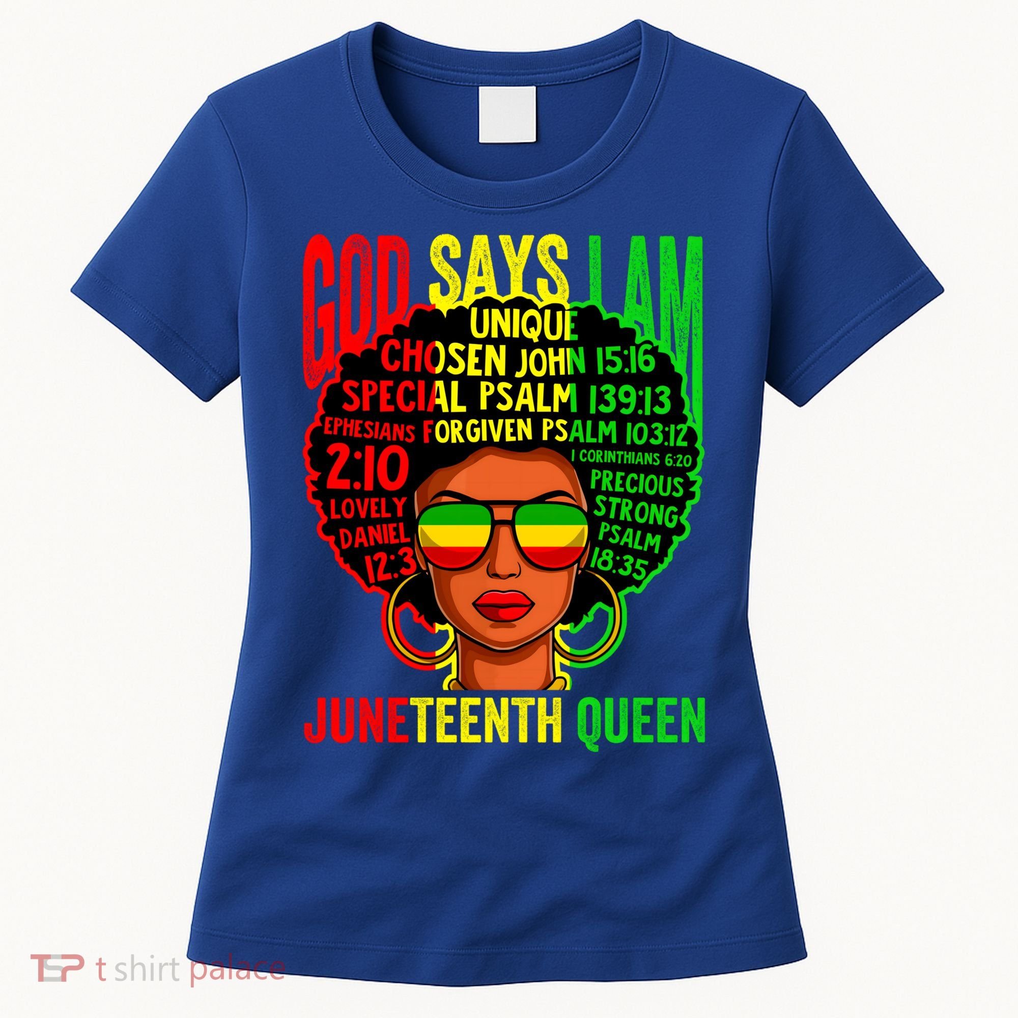 African God Says I Am Juneteenth Queen Black History Gift Women's T-Shirt