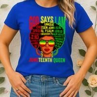 African God Says I Am Juneteenth Queen Black History Gift Women's T-Shirt thumb 2