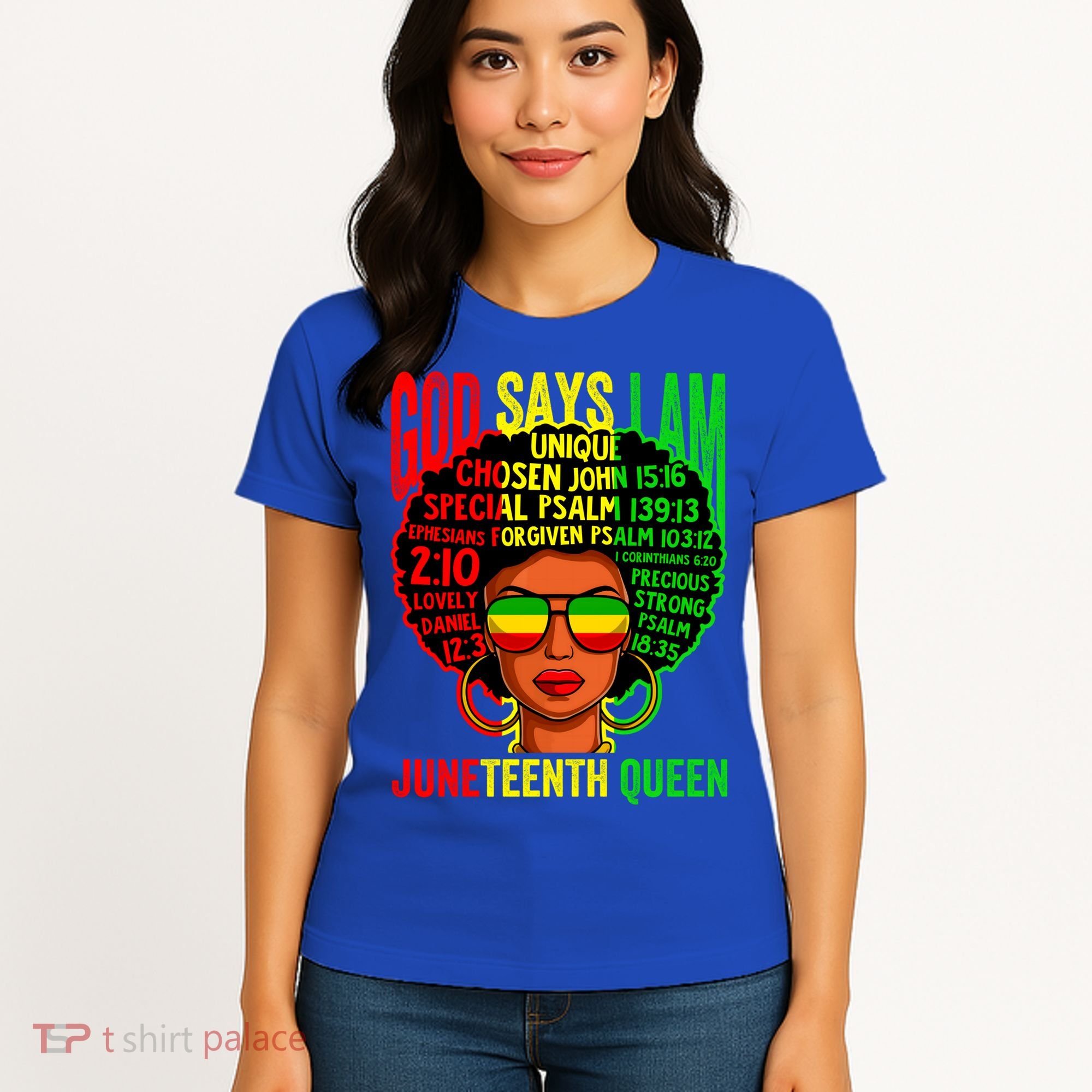 African God Says I Am Juneteenth Queen Black History Gift Women's T-Shirt