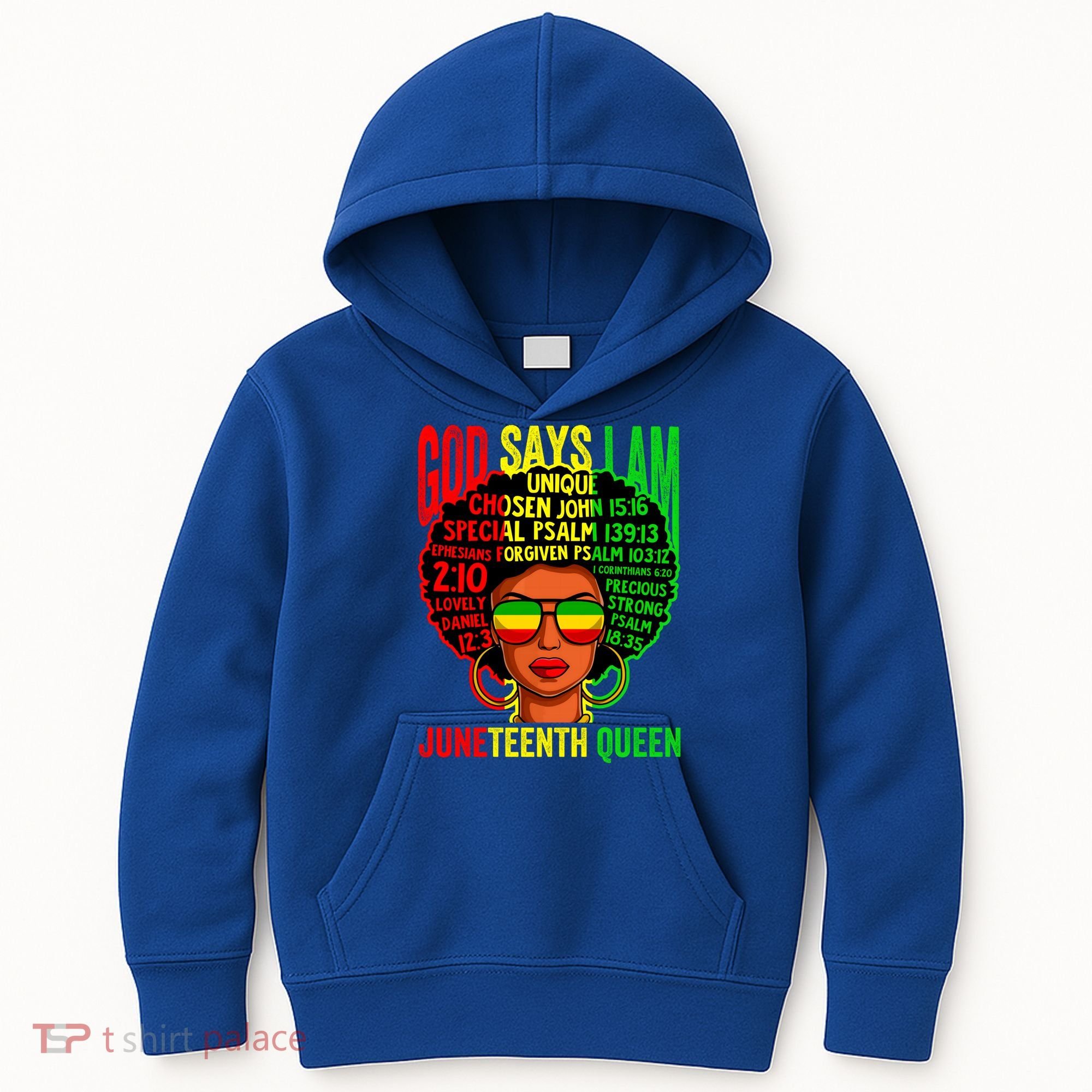African God Says I Am Juneteenth Queen Black History Gift Kids Hoodie
