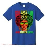 African God Says I Am Juneteenth Queen Black History Gift Kids T-Shirt thumb 0