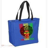 African God Says I Am Juneteenth Queen Black History Gift Tote Bag thumb 2
