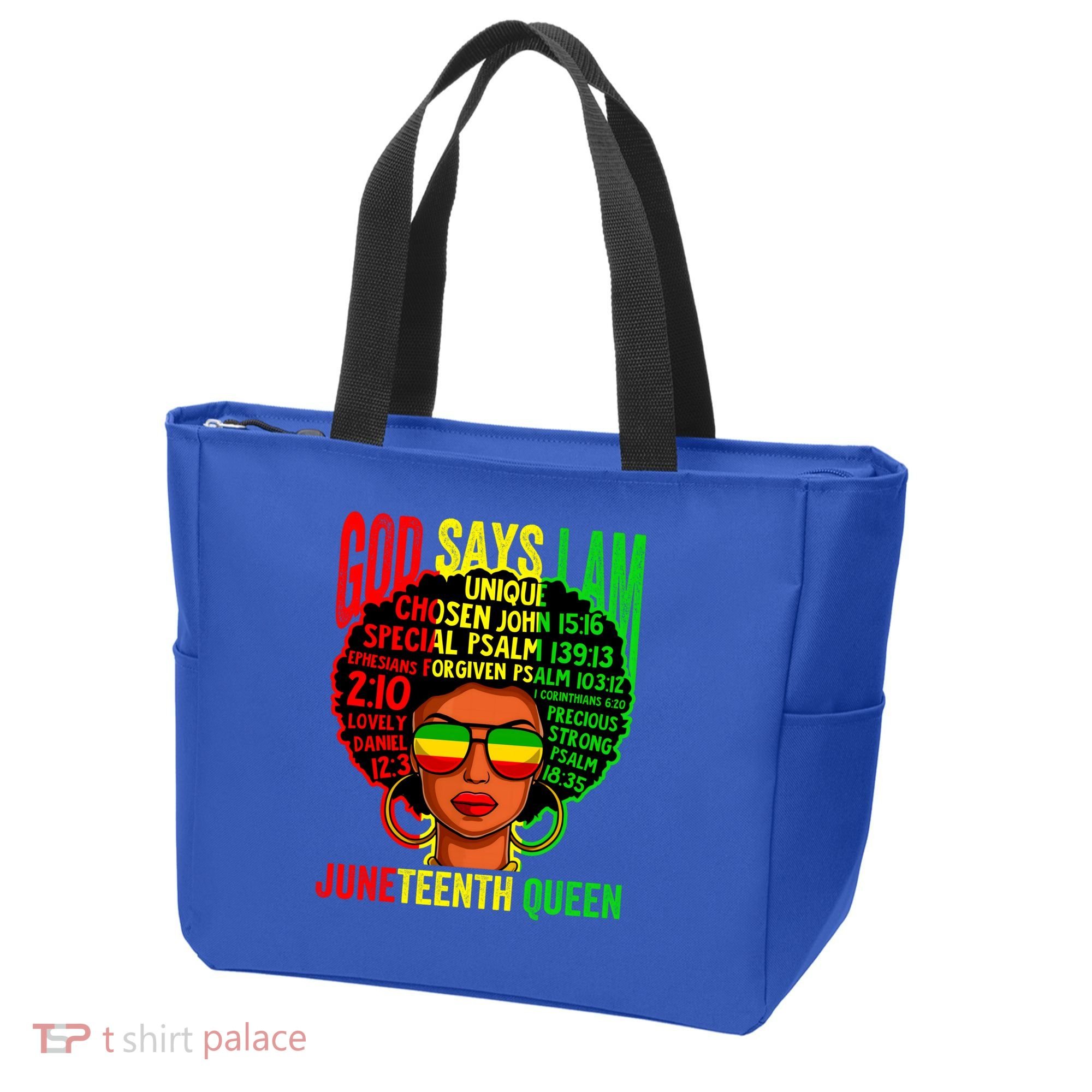 African God Says I Am Juneteenth Queen Black History Gift Tote Bag