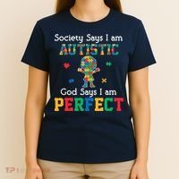 Autism God Says I Am Perfect Autism Awareness T-Shirt thumb 4