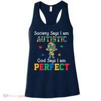 Autism God Says I Am Perfect Autism Awareness Women's Tank Top thumb 0