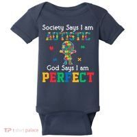 Autism God Says I Am Perfect Autism Awareness Baby Bodysuit thumb 0