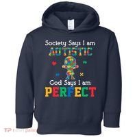 Autism God Says I Am Perfect Autism Awareness Toddler Hoodie thumb 0