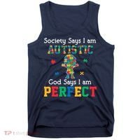 Autism God Says I Am Perfect Autism Awareness Tank Top thumb 0