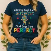 Autism God Says I Am Perfect Autism Awareness Women's T-Shirt thumb 2