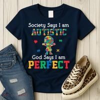 Autism God Says I Am Perfect Autism Awareness Women's T-Shirt thumb 3