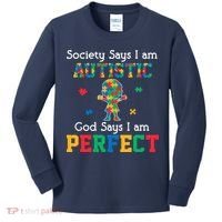 Autism God Says I Am Perfect Autism Awareness Kids Long Sleeve Shirt thumb 0