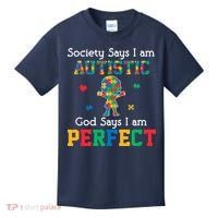 Autism God Says I Am Perfect Autism Awareness Kids T-Shirt thumb 0
