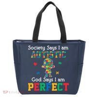 Autism God Says I Am Perfect Autism Awareness Tote Bag thumb 0