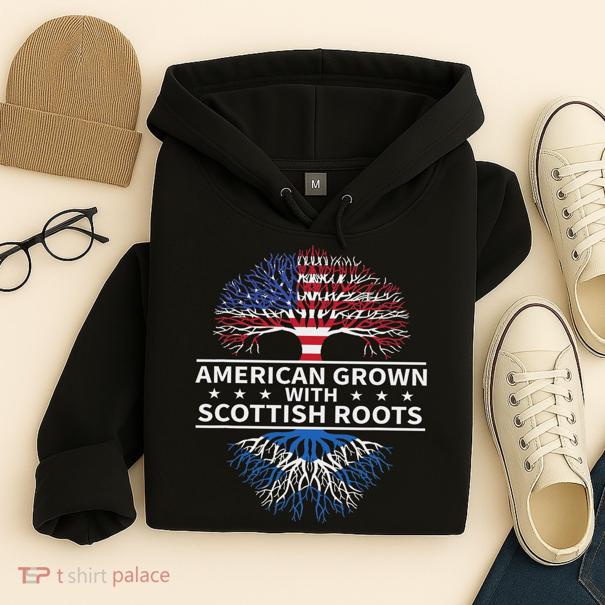 American Grown Scottish Roots Scotland Gift Hoodie