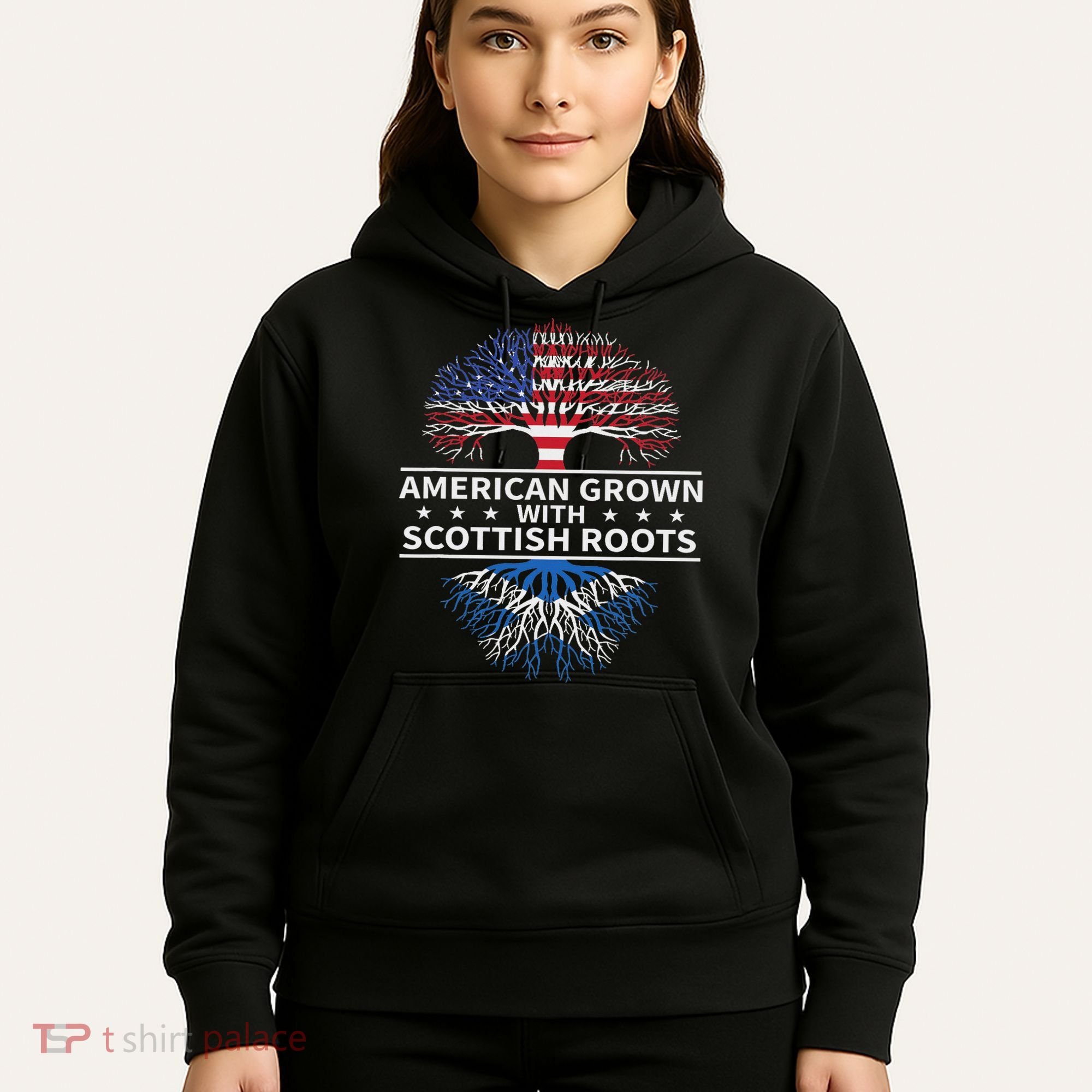 American Grown Scottish Roots Scotland Gift Hoodie