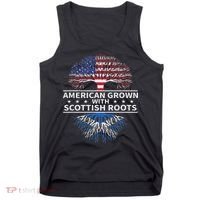 American Grown Scottish Roots Scotland Gift Tank Top thumb 0