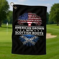 American Grown Scottish Roots Scotland Gift Golf Towel thumb 1