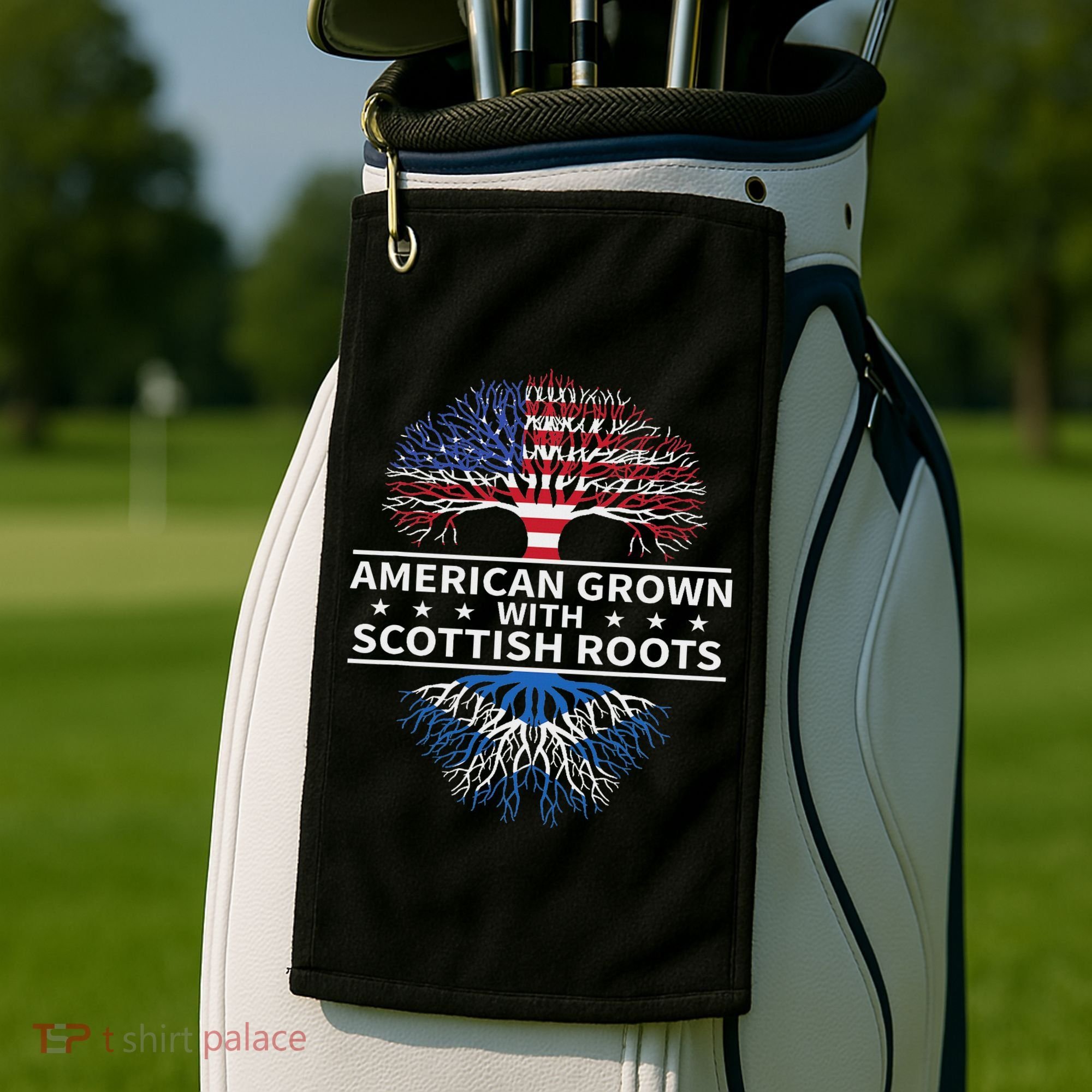 American Grown Scottish Roots Scotland Gift Golf Towel