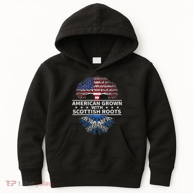 American Grown Scottish Roots Scotland Gift Kids Hoodie