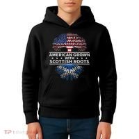 American Grown Scottish Roots Scotland Gift Kids Hoodie thumb 4