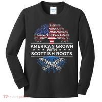 American Grown Scottish Roots Scotland Gift Kids Long Sleeve Shirt thumb 0
