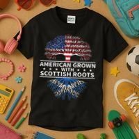 American Grown Scottish Roots Scotland Gift Kids T-Shirt thumb 3