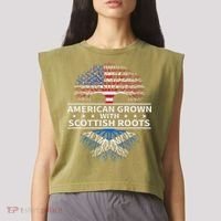 American Grown Scottish Roots Scotland Gift Garment-Dyed Women's Muscle Tee thumb 2