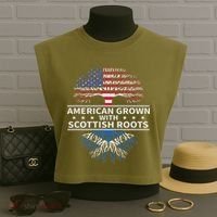 American Grown Scottish Roots Scotland Gift Garment-Dyed Women's Muscle Tee thumb 3