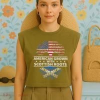 American Grown Scottish Roots Scotland Gift Garment-Dyed Women's Muscle Tee thumb 4