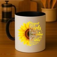 August Girls Sunshine Mixed Hurricane Gift Sunflower Birthday Gift Coffee Mug thumb 4