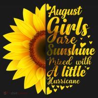 August Girls Sunshine Mixed Hurricane Gift Sunflower Birthday Gift Women's Hoodie thumb 2
