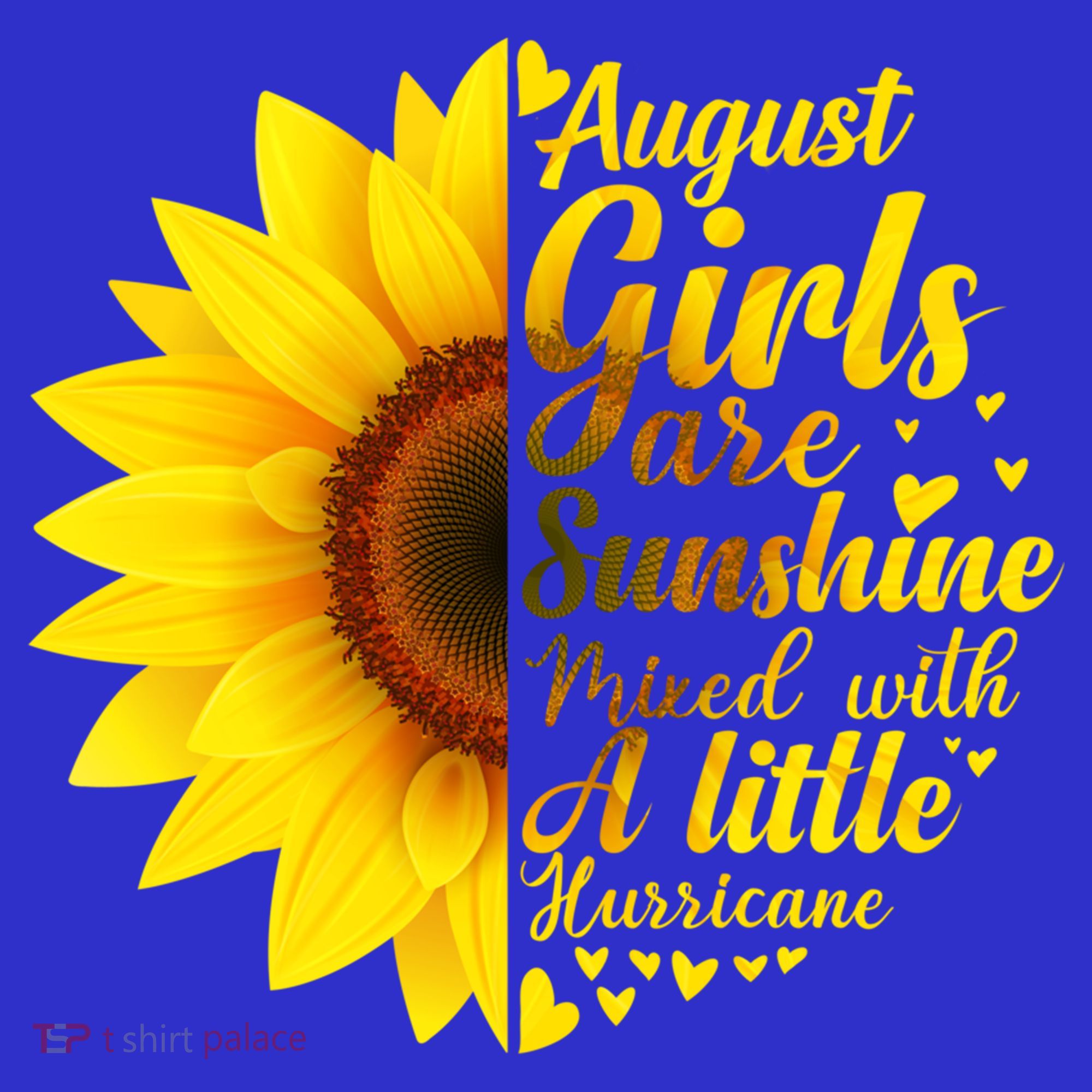 August Girls Sunshine Mixed Hurricane Gift Sunflower Birthday Gift Toddler T-Shirt