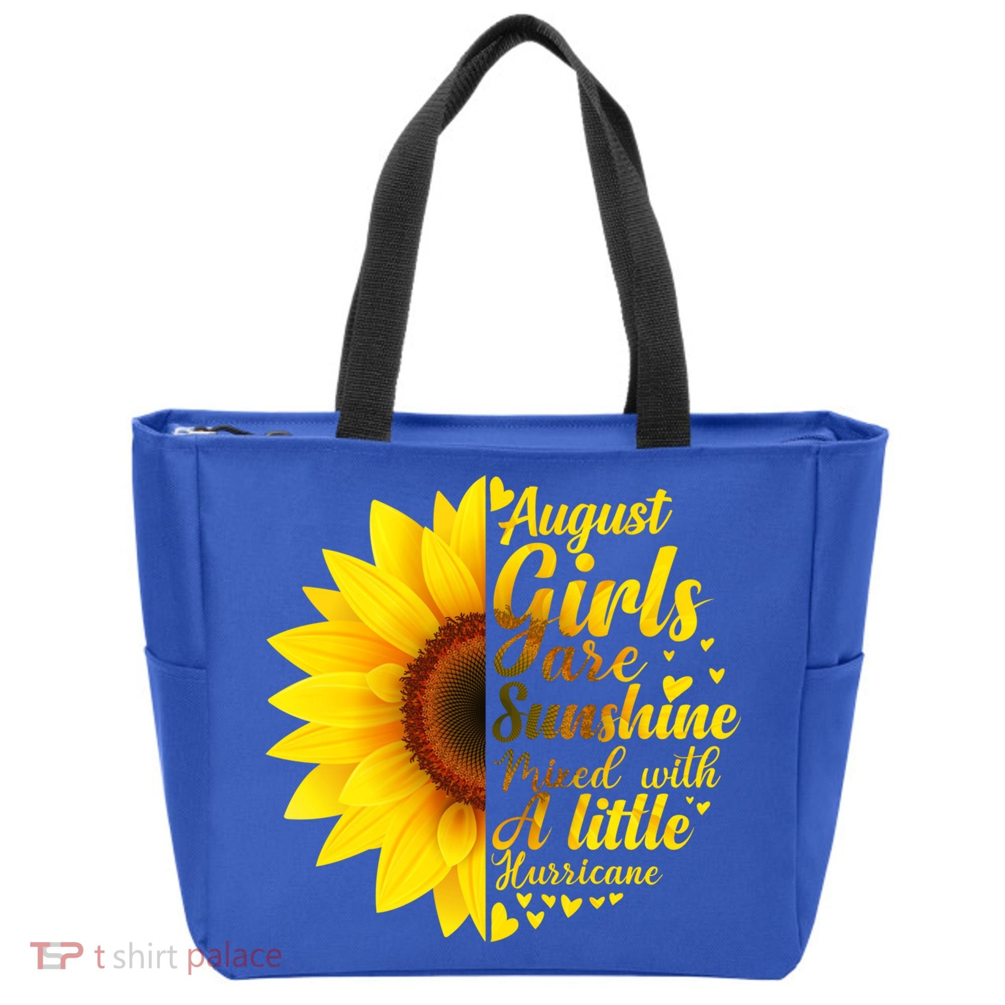 August Girls Sunshine Mixed Hurricane Gift Sunflower Birthday Gift Tote Bag