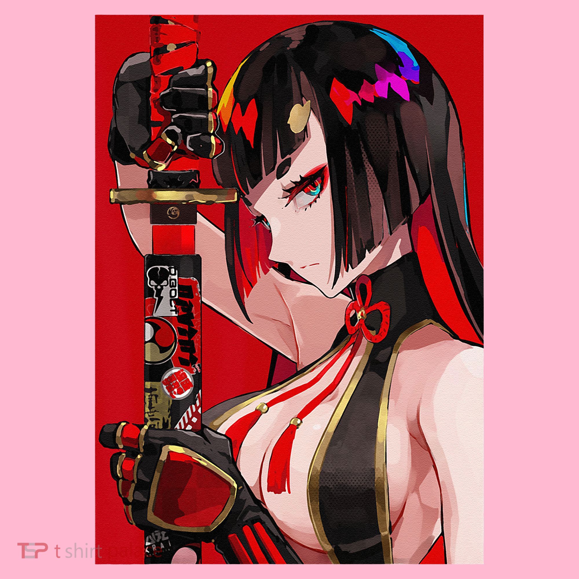 Anime Girl Samurai Waifu Japanese Aesthetic Otaku Weeb Coaster