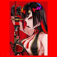 Anime Girl Samurai Waifu Japanese Aesthetic Otaku Weeb Santa Hat thumb 1