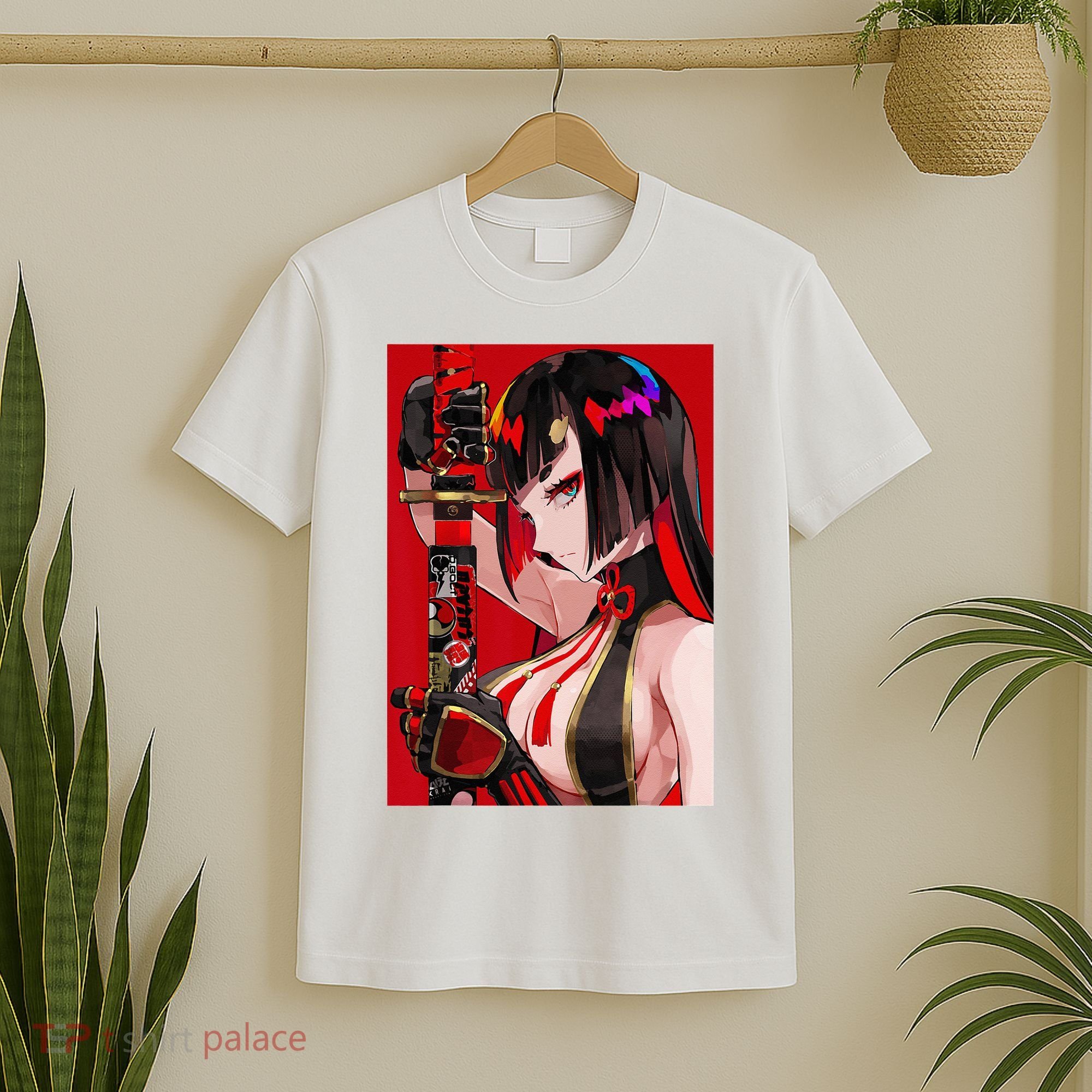 Anime Girl Samurai Waifu Japanese Aesthetic Otaku Weeb T-Shirt