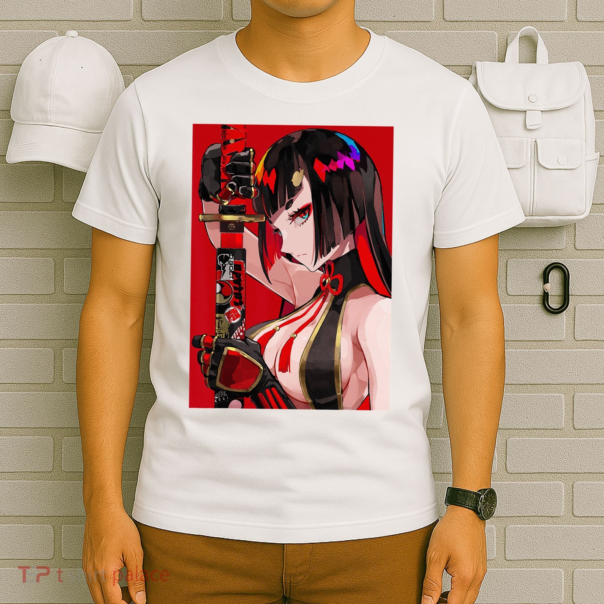 Anime Girl Samurai Waifu Japanese Aesthetic Otaku Weeb T-Shirt