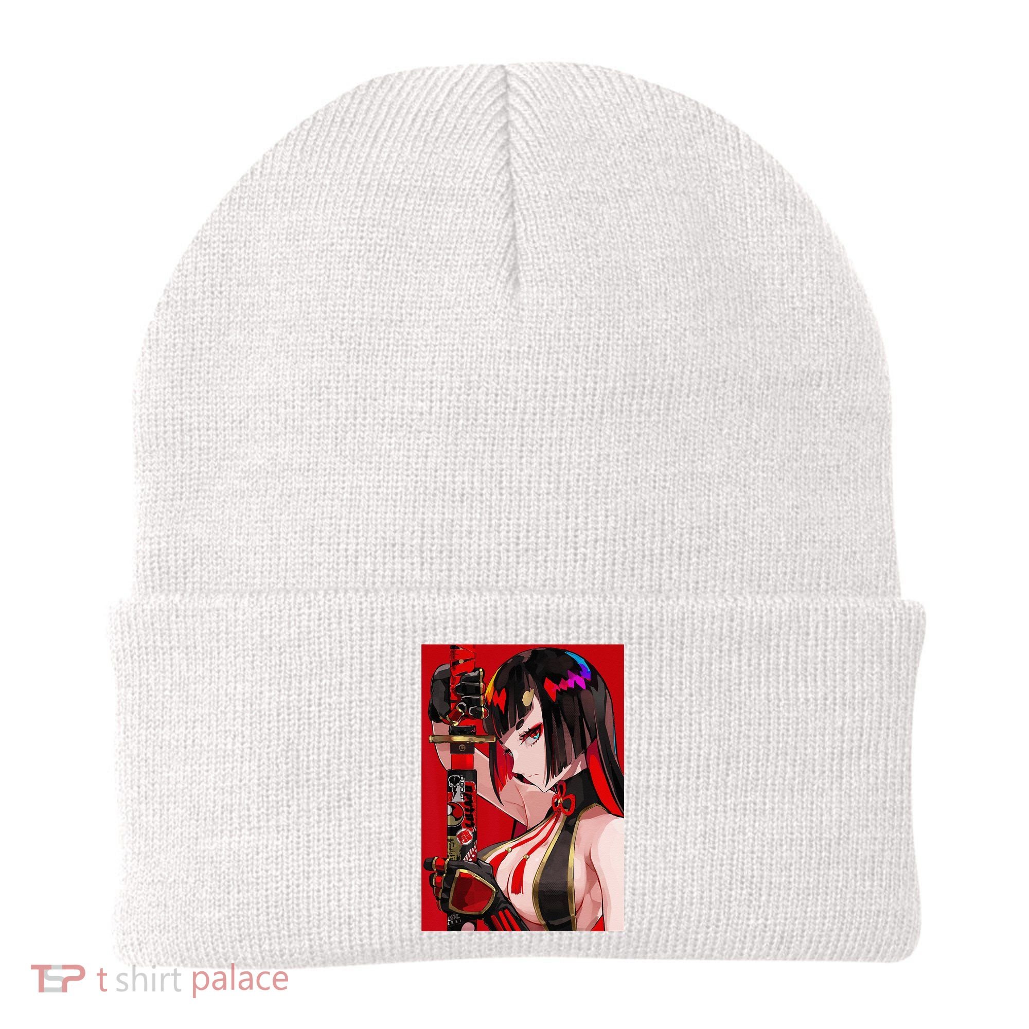 Anime Girl Samurai Waifu Japanese Aesthetic Otaku Weeb Beanie