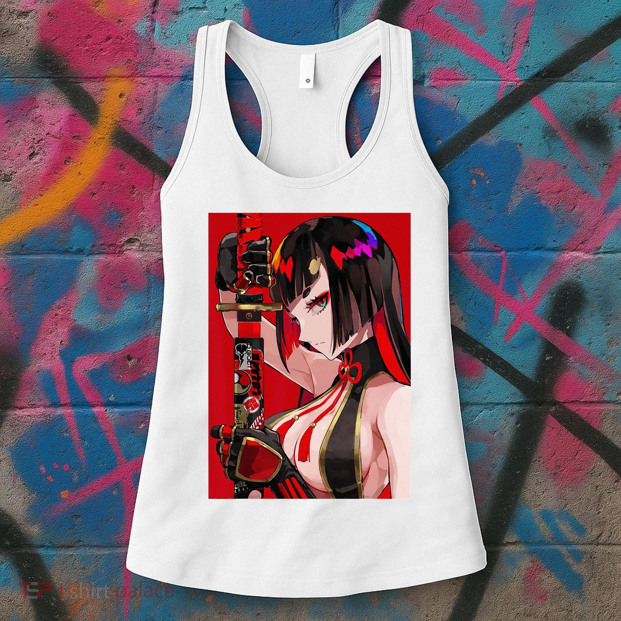 Anime Girl Samurai Waifu Japanese Aesthetic Otaku Weeb Women's Tank Top