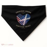American Grown Scottish Heart Love Scotland Flag Gift USA-Made Doggie Bandana thumb 0