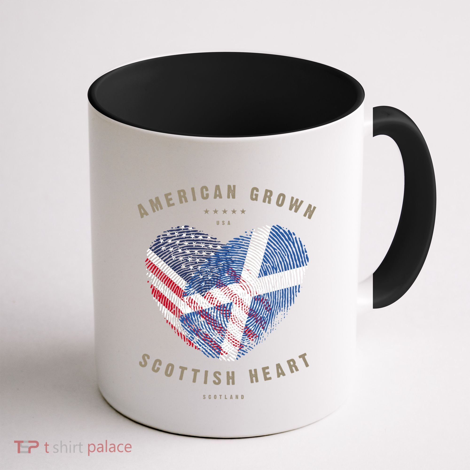 American Grown Scottish Heart Love Scotland Flag Gift Coffee Mug