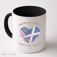 American Grown Scottish Heart Love Scotland Flag Gift Coffee Mug thumb 0
