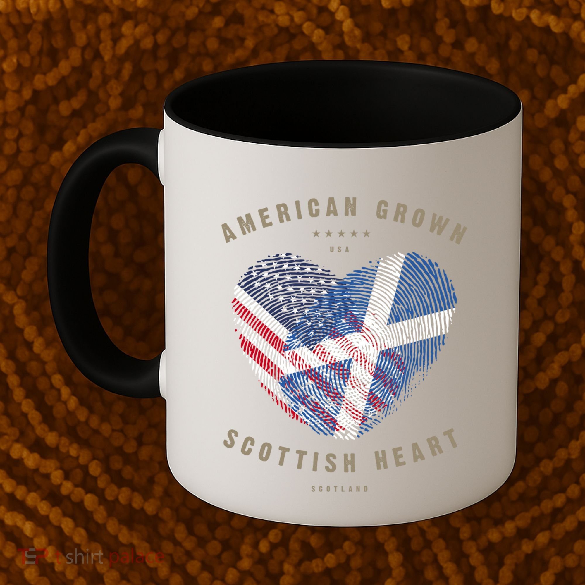 American Grown Scottish Heart Love Scotland Flag Gift Coffee Mug
