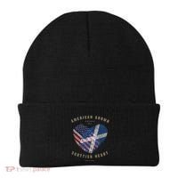 American Grown Scottish Heart Love Scotland Flag Gift Beanie thumb 0