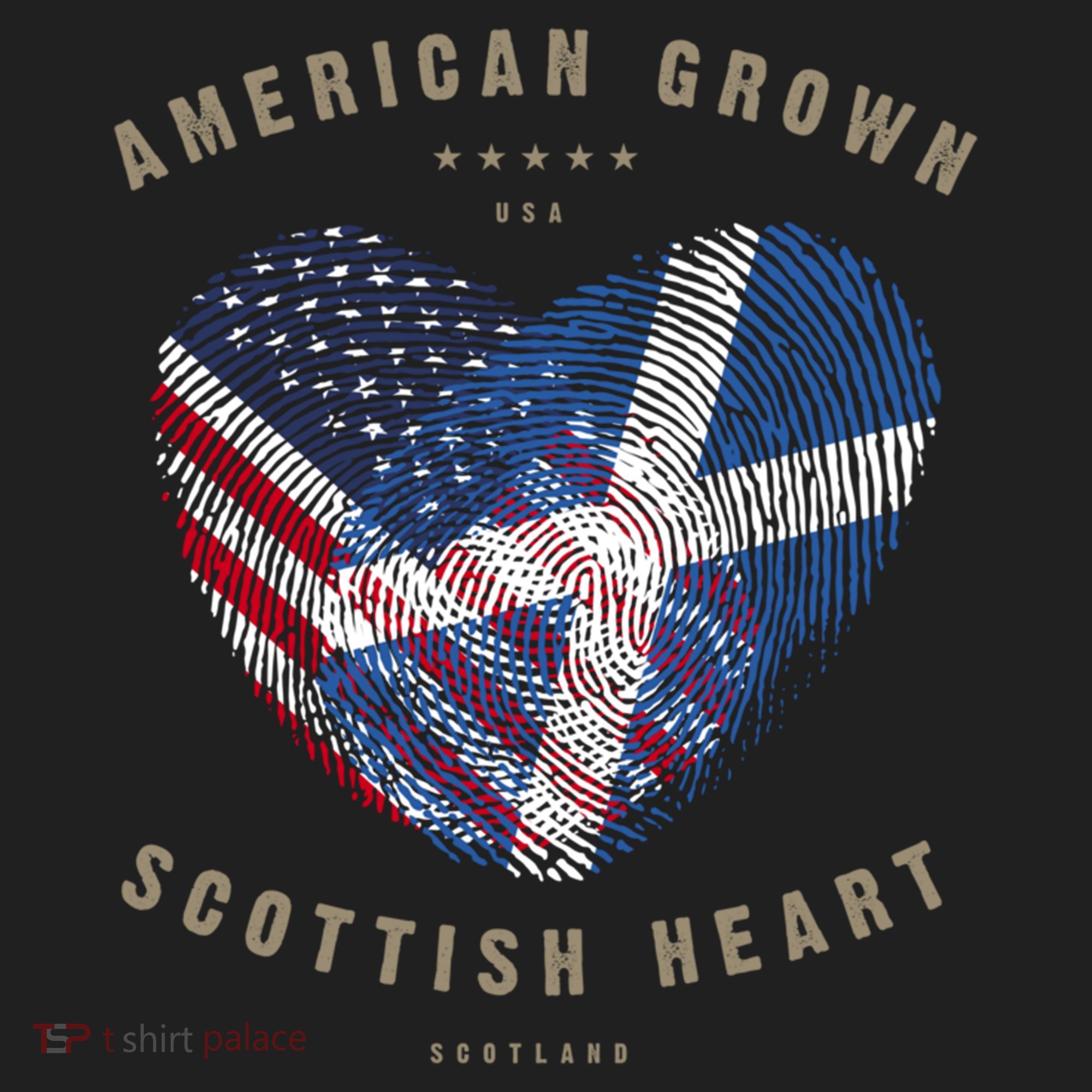 American Grown Scottish Heart Love Scotland Flag Gift Golf Towel