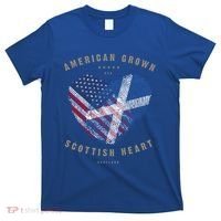 American Grown Scottish Heart Love Scotland Flag Gift T-Shirt thumb 0
